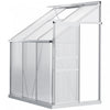 Outsunny 6' X 4' Aluminum Lean-to Greenhouse Polycarbonate Walk-in Garden Greenhouse With Adjustable