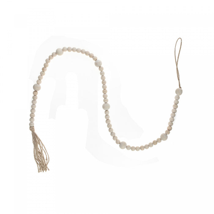 Dual Wood Bead Garland Natural Christmas Ornaments