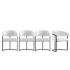 Augusta Modern Metal Vegan Leather Dining Chair in White - Set of 4 