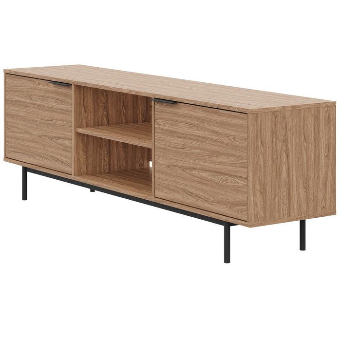 Nordika Hamilton 70\" TV Stand with 2 Storage Cabinets - Light Walnut 