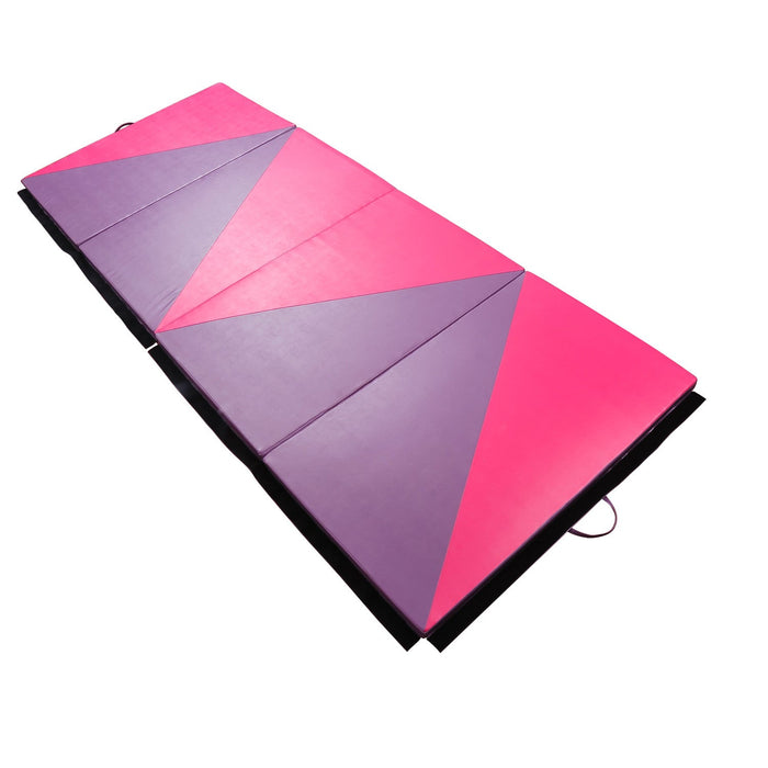 Soozier 4ftx10ftx2inch Pu Cuir Gymnastique Tumbling Gym Mat Arts Pliant Yoga Exercice Pad 4 Panneau 