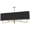 Dainolite Eleanor 4 Light Horizontal Chandelier Aged Brass Black/White Shade Lamp