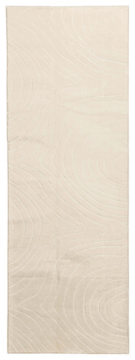 Somos Contemporary Cream Washable Rug 1'10\" x 6'0\" Indoor Area Rug 
