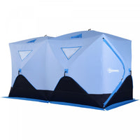 Outsunny 8-person Pop-up Ice Fishing Tent, Insulated Ice Fishing Shelter With Ventilation Windows, D