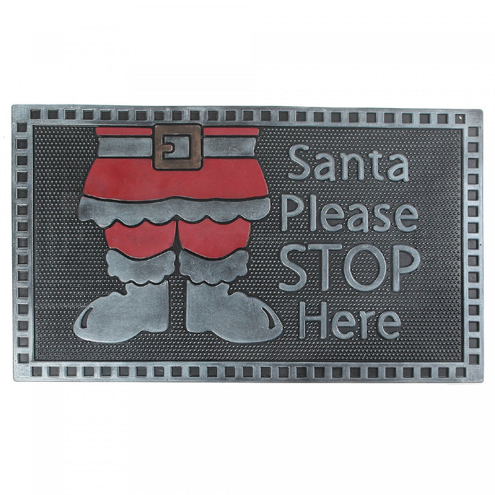 Rubber Santa Please Stop Here Floormat