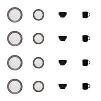 Oxford Actual 16-Piece Dinnerware Set - Black Ivory