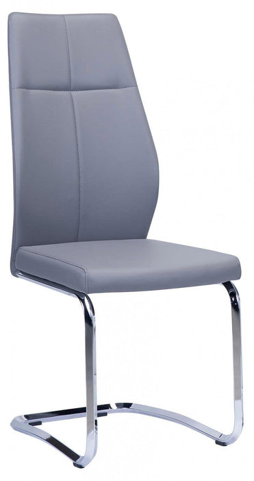 Julius Dining Chair, Grey Faux Leather (set Of 2) 