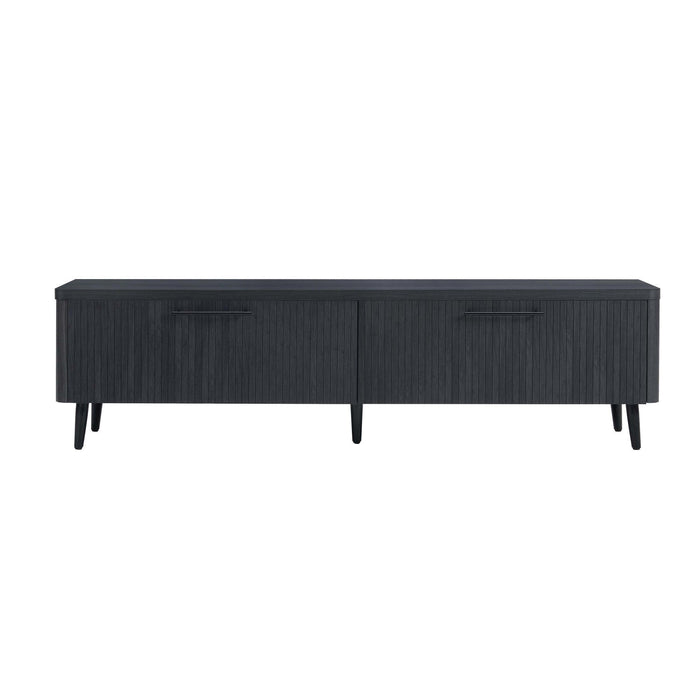 Jodie Mid-Century Modern 69\" Fluted TV Stand in Charcoal Gray 
