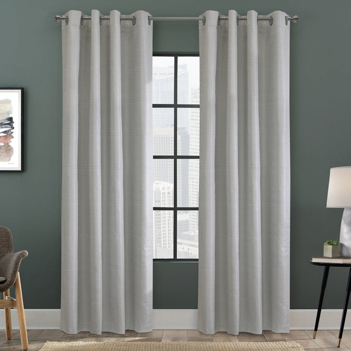 Solstice Oyster Grommet Curtain Panel - 52\" X 95\"