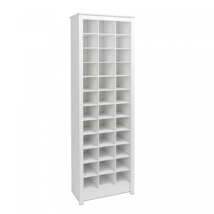 Thirty-Six Pair Shoe Storage Rack - White