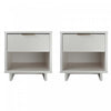 Granville Modern 18\" Nightstand in White (1-Drawer) - Set of 2 