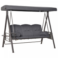 Outsunny 3 Seater Porch Swing Heavy Duty Outdoor Swing Chair, Dark Grey