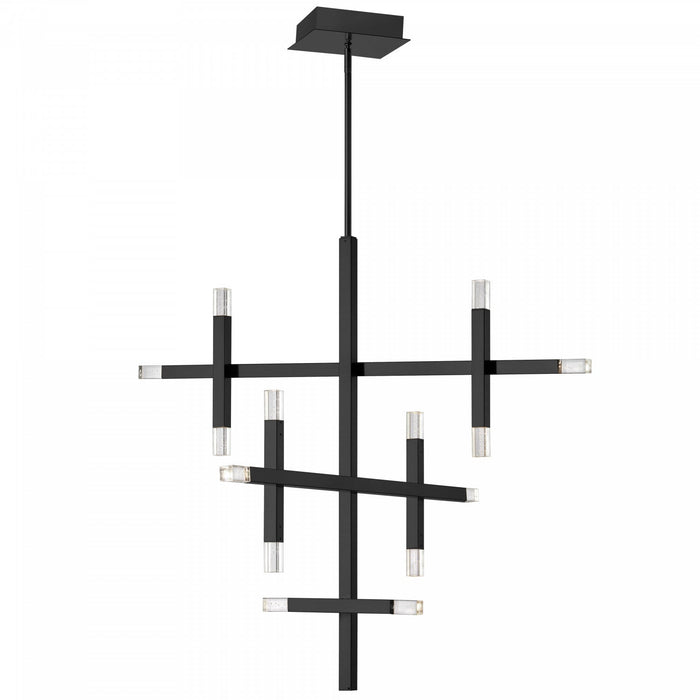 Dainolite Francesca Chandelier 42w Matte Black Acrylic Diffuser Lamp
