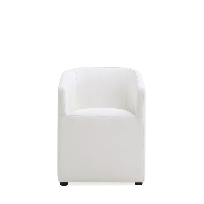 Manhattan Comfort Anna Modern Round Faux Leather Dining Chair - Cream