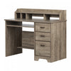 Versa Computer Office Desk With Hutch - Weathered Oak 