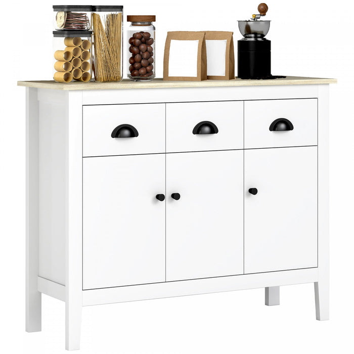 HOMCOM Sideboard Buffet Cabinet, 40" Kitchen Coffee Bar Cabinet, White