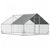 Pawhut Metal Chicken Coop, Walk-in Large Chicken Run, Poultry Cage For Backyard Hen, Duck, Rabbit Wi