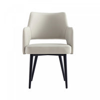 Tremont Modern Metal Vegan Leather Armchair in Stone Gray