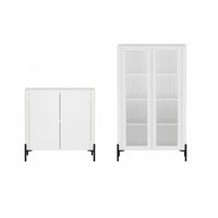 Abbey Modern 2-Piece Accent Storage Cabinets in White