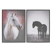 Framed Canvas Wall Art Horse Portrait - Set of 2 Wall Decor