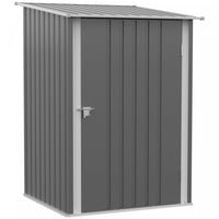 Outsunny 3.3' X 3.4' Lean-to Garden Storage Shed, Outdoor Galvanized Steel Tool House With Lockable