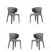 Conrad Mid-Century Modern Upholstered Dining Chair in Gray - Set of 4 