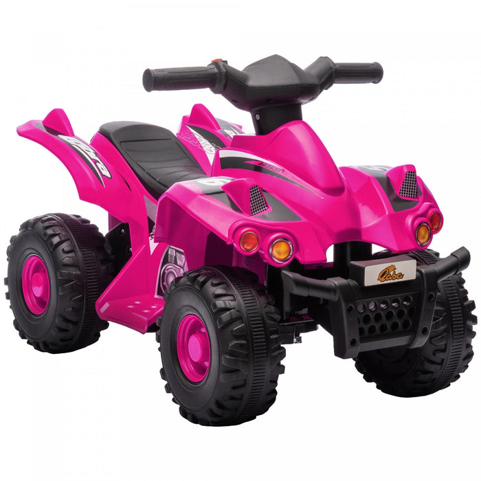 Qaba 6v Kids Atv Quad, 4 Wheeler Battery Powered Ride-On Electric Vehicle For Kids With Music, Forwa