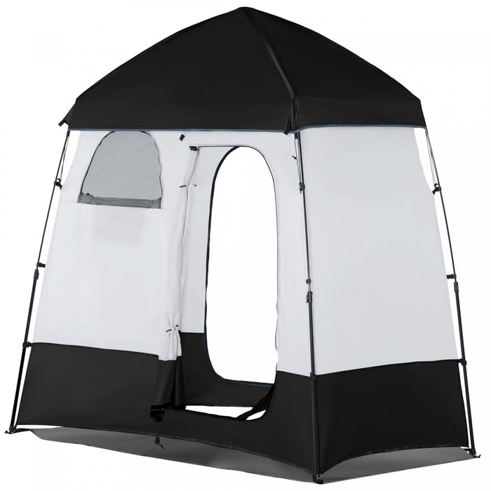 Outsunny Pop Up Shower Tent, Portable Privacy Shelter For 2 Persons, Changing Room With 2 Windows, 3