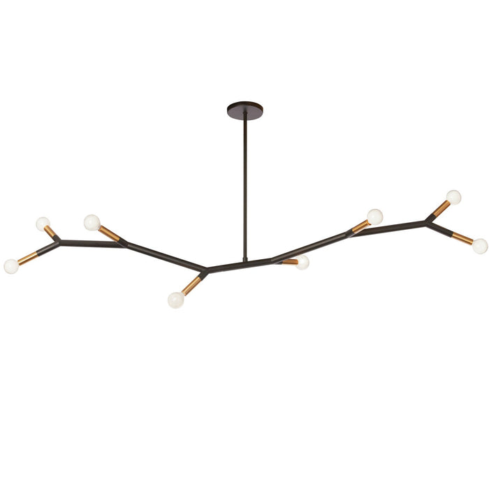 Dainolite Morgan 8 Light Horizontal Pendant Matte Black/aged Brass Finish Lamp