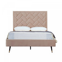 Crosby Modern Upholstered Velvet Full Bed in Nude 