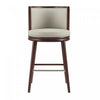 Evalyn Modern Wood Upholstered Barstool in Stone 