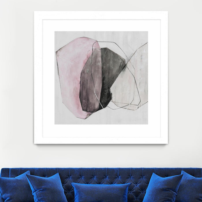\"Tickled With Pink\" Matted and Framed White 30x30 Wall Art
