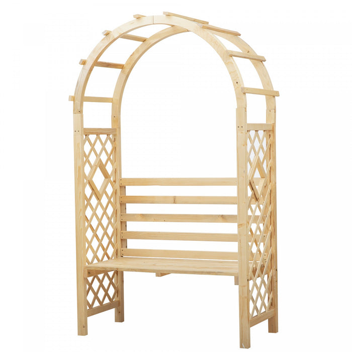 Outsunny Garden Bench With Arch Wooden Bench