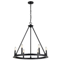 Dainolite Colby 6 Light Chandelier Matte Black Lamp
