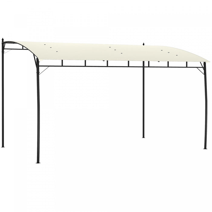 Outsunny 10' X 13' Pergola With Uv30+ Canopy, Steel Pergola Gazebo, Cream