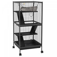 Pawhut 4-tier Rolling Small Animal Cage, Deluxe Guinea Pig Cage, Ferret Cage For Mink Chinchilla Kit