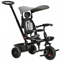 Qaba Kids Tricycle 4 In 1 Trike With Reversible Angle Adjustable Seat Removable Handle Canopy Handra