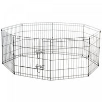 Pawhut 24inch Foldable Metal Exercise Pet Playpen Yard Dog Puppy Kennel Cage 8 Panel