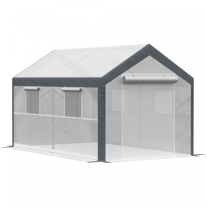 Outsunny 7' X 12' X 7' Heavy Duty Walk-in Greenhouse Seed Growth Tent White