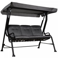 Outsunny Outdoor 3-person Metal Porch Swing Chair With Canopy Grey