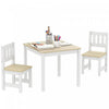 Qaba Kids Table and Chairs Set, Toddler Table and 2 Chair Set for Activity, Art, Craft, Reading, Learning, for Bedroom, Nursery, Classroom, Living Room, for 3-8 Years, Natural