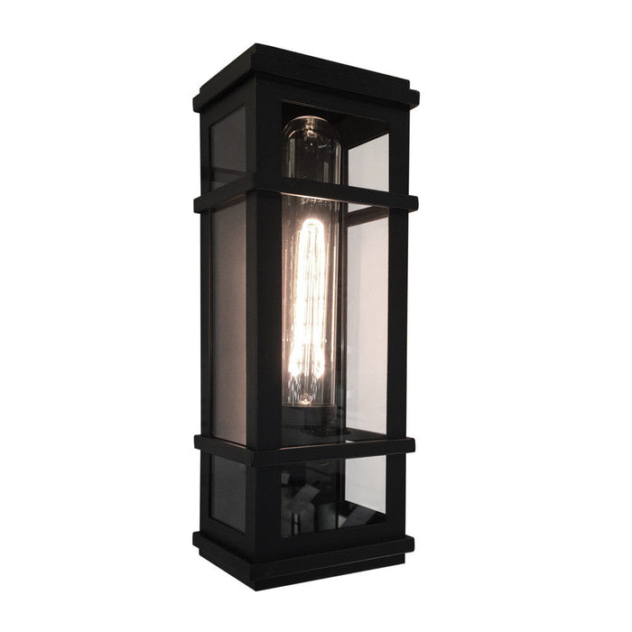 Granger Square 1-Light Black Outdoor Wall Light 