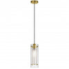 Dainolite Pasha 1 Light Pendant Aged Brass Finish Clear/Frosted Glass Lamp