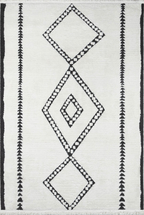 Zelda Contemporary 9'10\" x 12'10\" Area Rug in Ivory Indoor Area Rug 
