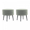 Bailey Mid-Century Modern Upholstered Accent Ottoman in Sage Green - Set of 2 