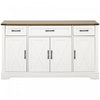 Ryan 55\" Adjustable Storage Buffet Cabinet With Door Shelves And Coffee Bar Station - White 