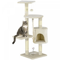 Pawhut 46inch Scratching Cat Tree, Multi Level Cat Tower For Large Cats Adult With Toys And Condo, B