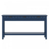 Oliver 60'' Fir Veneer Entryway Table with Honeycomb Design and Drawers, Navy Blue Sofa Table  