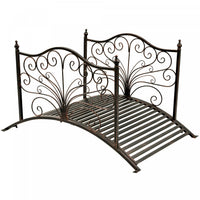 Outsunny 4ft Metal Garden Bridge Decorative Arc Bridge With Guardrails Black Bronze