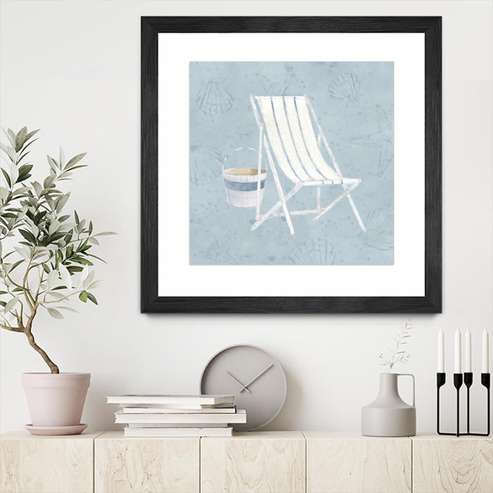 \"Serene Seaside Iii\" Matted and Framed Black 30x30 Wall Art